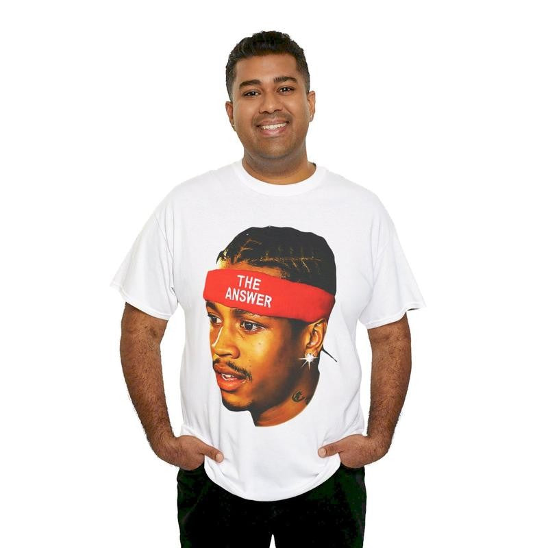 Allen Iverson Retro Vintage 90s Styled Graphic T-Shirt Ball Fan Basketball Legend Tee Casual Classic Cotton Menswear Top Tshirt Streetwear Comfy Day Oversized