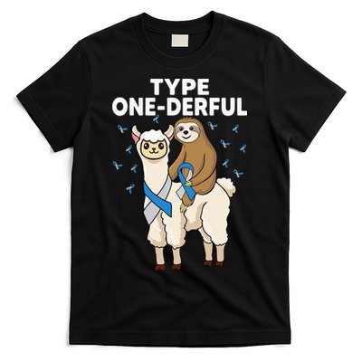 T1D sloth riding llama Type one derful Diabetes Awareness T-Shirt Hoodie Sweatshirt | TeeSparky.com