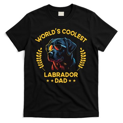 Worlds Coolest Dog Dad Papa Men Black Labrador T-Shirt Hoodie Sweatshirt | TeeSparky.com