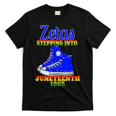 Zetas Stepping Into Juneteenth 1865 Finer Sisterhoods Line T-Shirt Hoodie, Sweatshirt | TeeSparky.com
